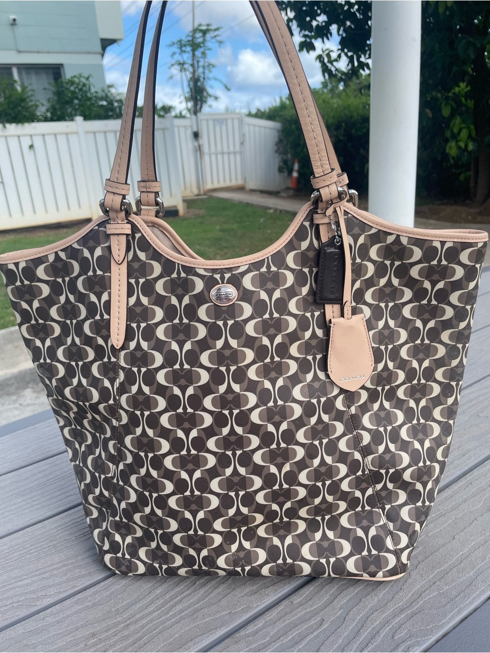 Coach Peyton Dream Brown/Beige Signature Tote